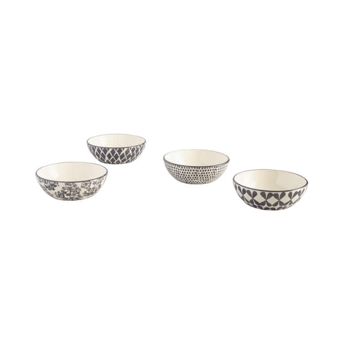 Charcoal And Ivory Alvaro Bowls Set Of 4