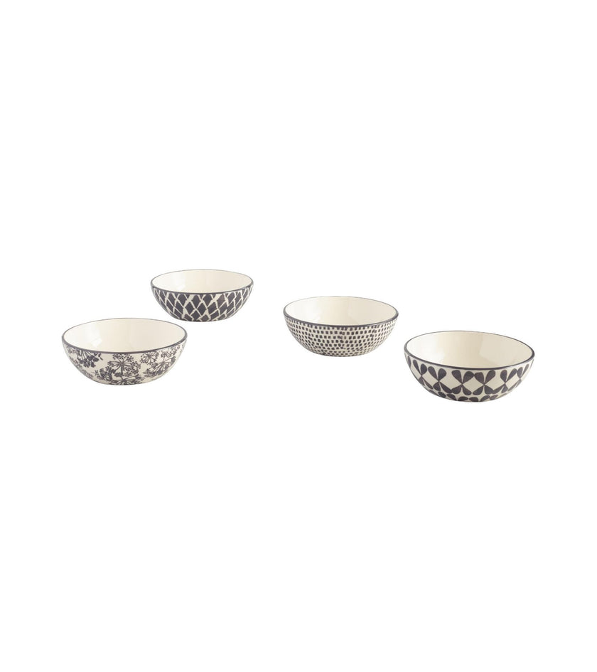Charcoal And Ivory Alvaro Bowls Set Of 4
