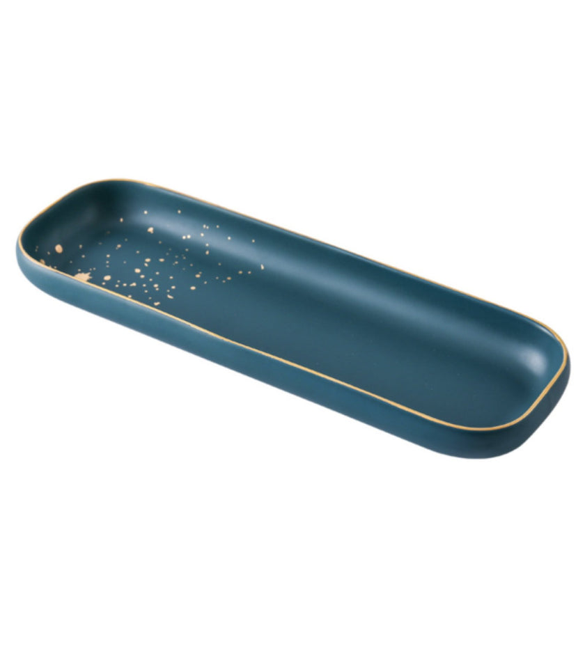 CARA long plate - midnight green