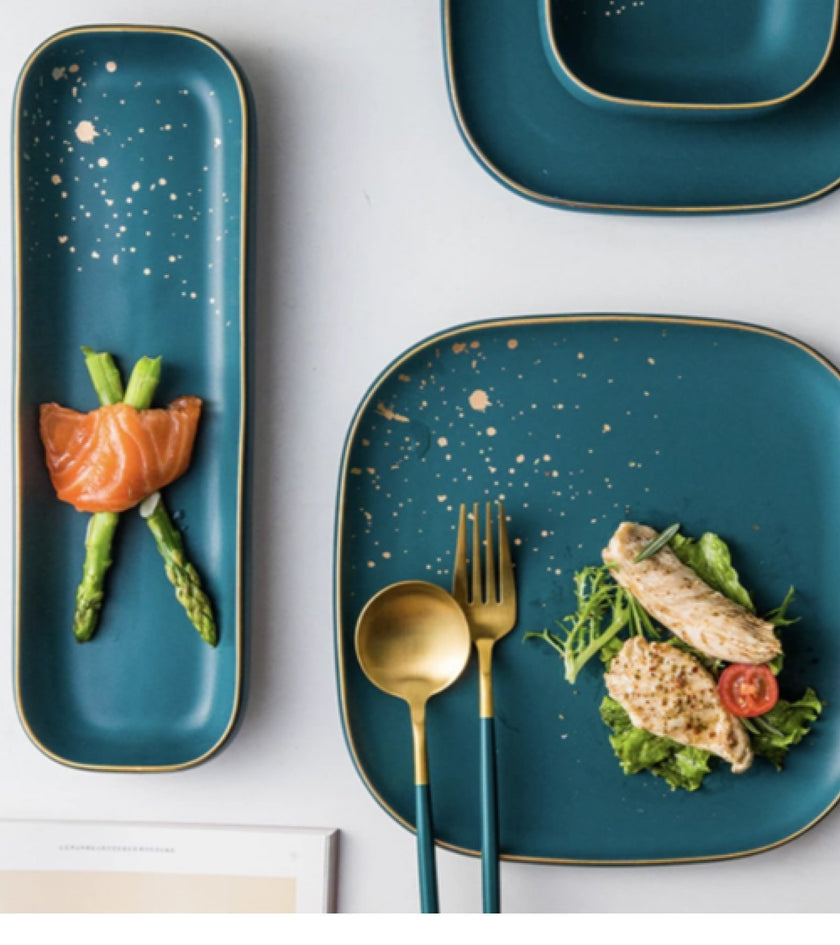 CARA long plate - midnight green