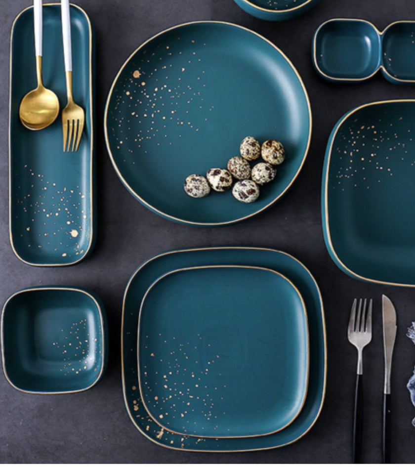 CARA long plate - midnight green